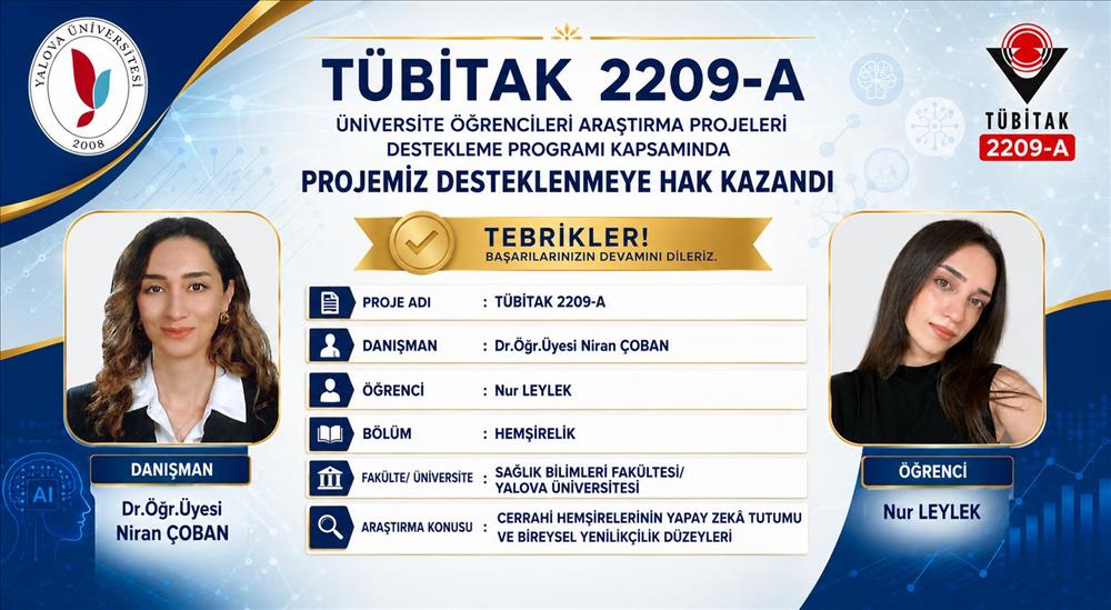 TÜBİTAK 2209-A Projesi Kabul